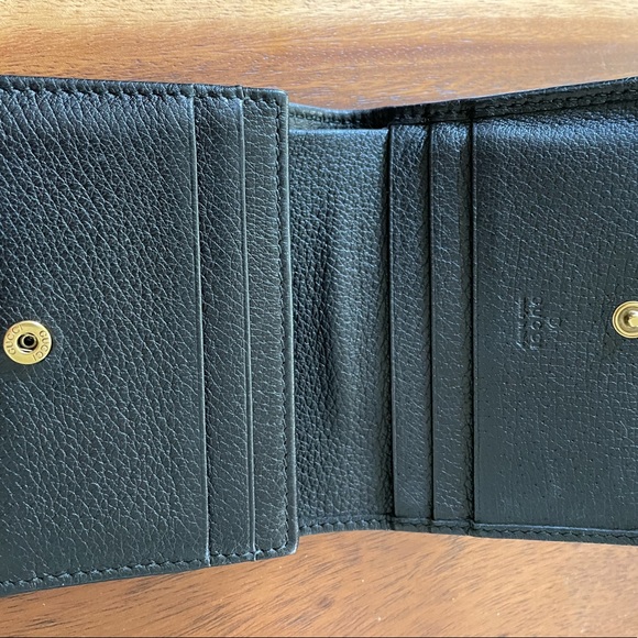 Gucci Black Marmont Leather with Red Crystal GG Wallet - Picture 2 of 3